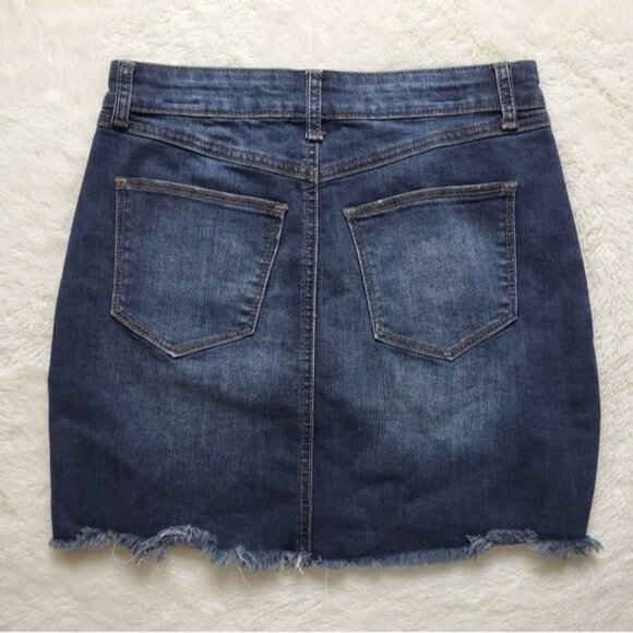NWOT Distressed Denim Skirt SMALL - Picture 3 of 3